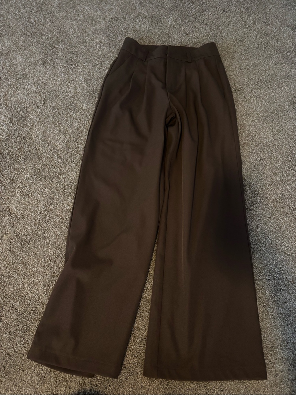 Wide Leg Dark Brown Dress Pants